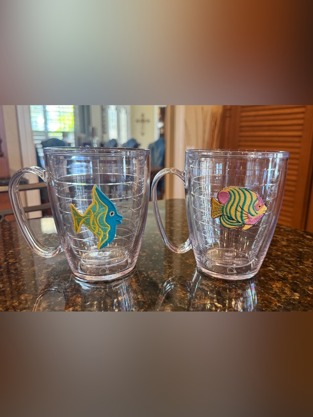 Vintage Tervis Tumbler 16oz Insulated Mugs - Set of 2 Tropical Fish
